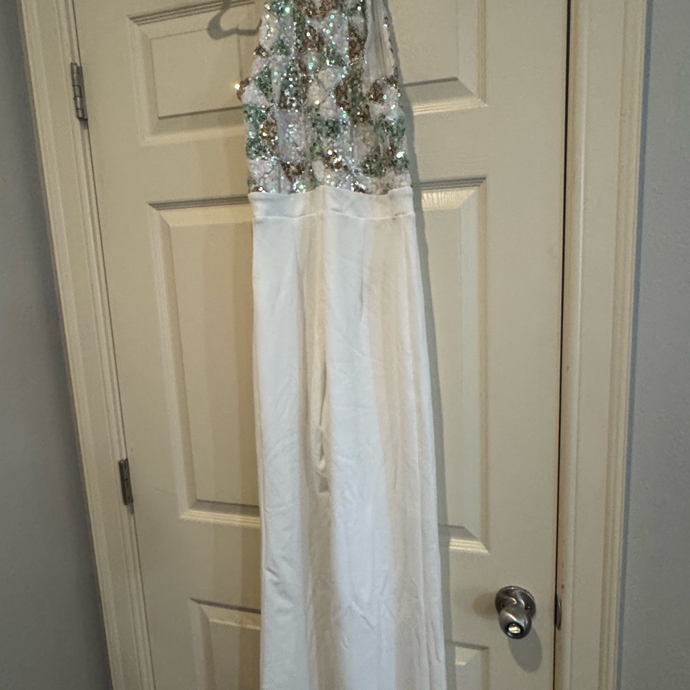 White Gown with Sequin Top